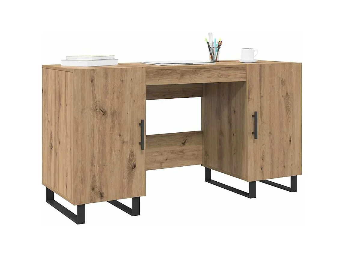 Bureau chêne artisanal 140 x 50 x 75 cm Bois d'ingénierie
