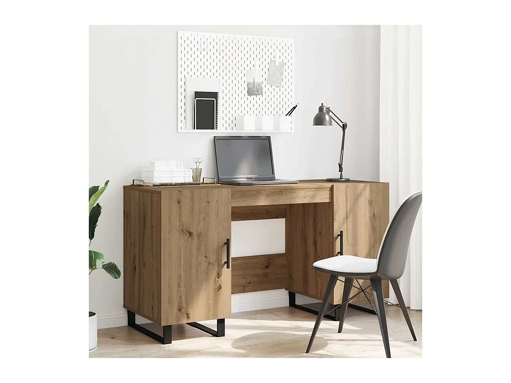 Bureau chêne artisanal 140 x 50 x 75 cm Bois d'ingénierie