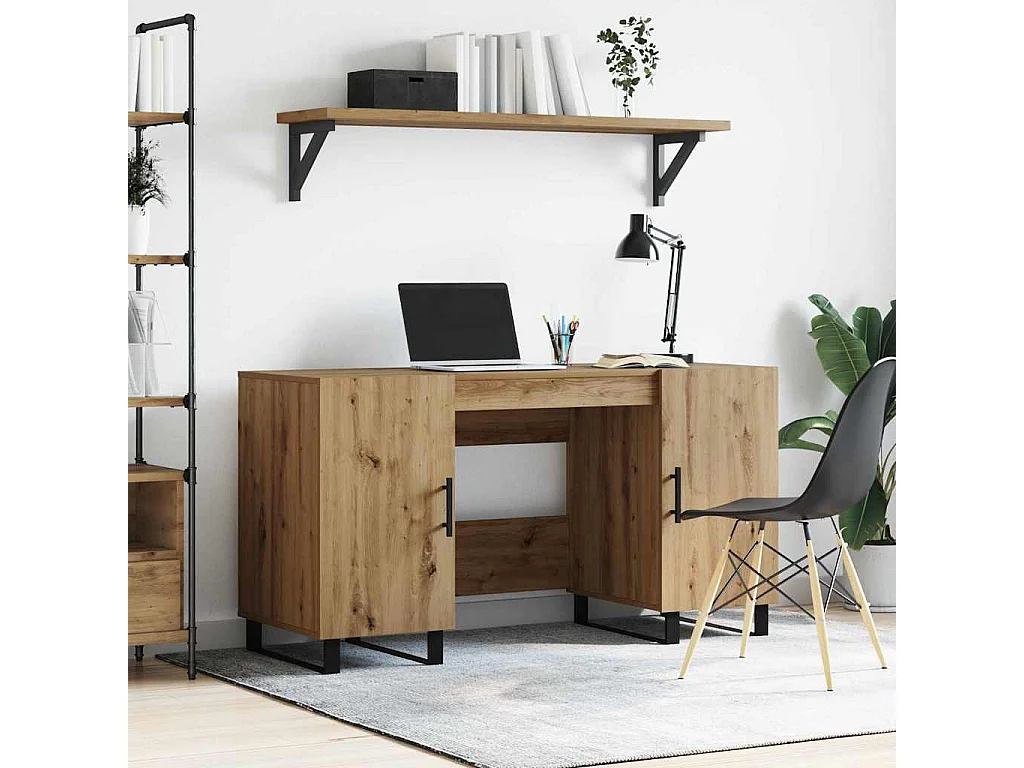 Bureau chêne artisanal 140 x 50 x 75 cm Bois d'ingénierie