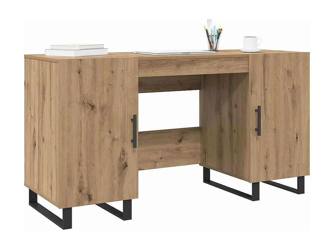 Bureau chêne artisanal 140 x 50 x 75 cm Bois d'ingénierie
