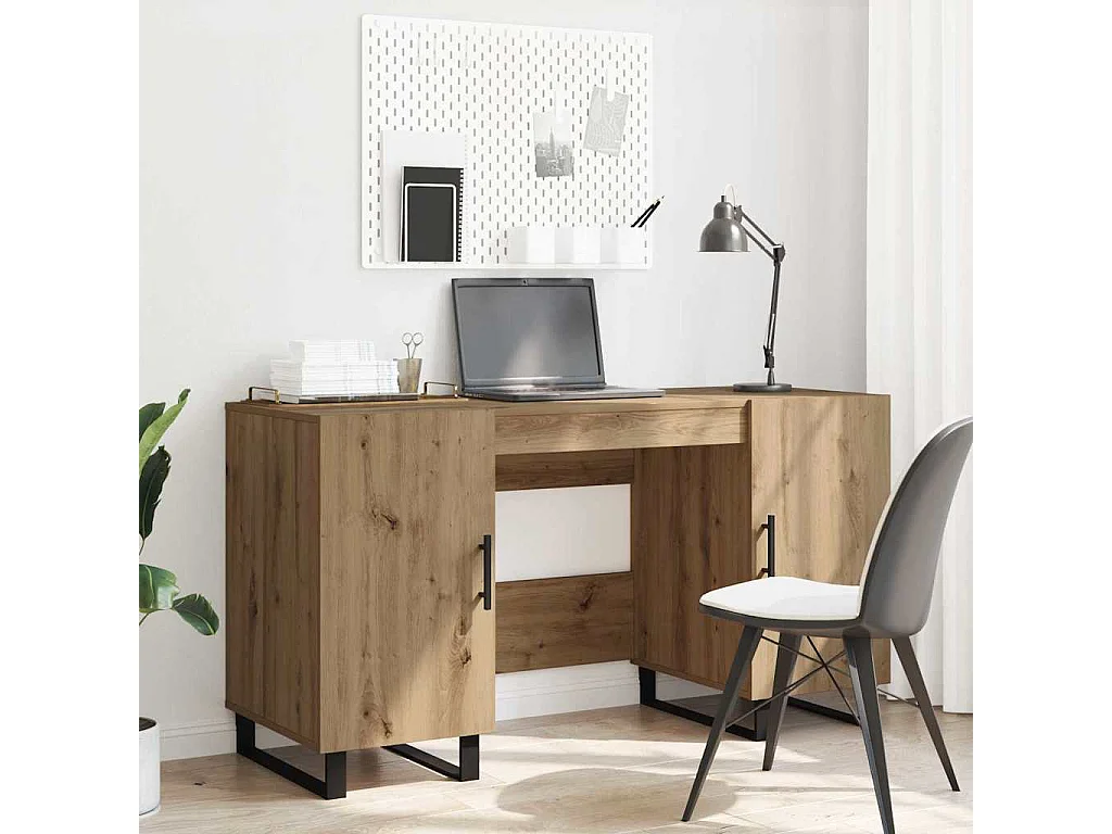 Bureau chêne artisanal 140 x 50 x 75 cm Bois d'ingénierie