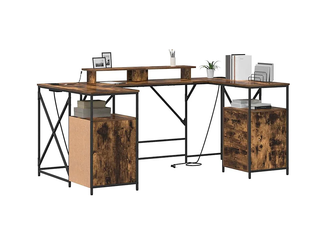 Bureau Chêne fumé 182 x 101 x 87.5 cm Bois d'ingénierie