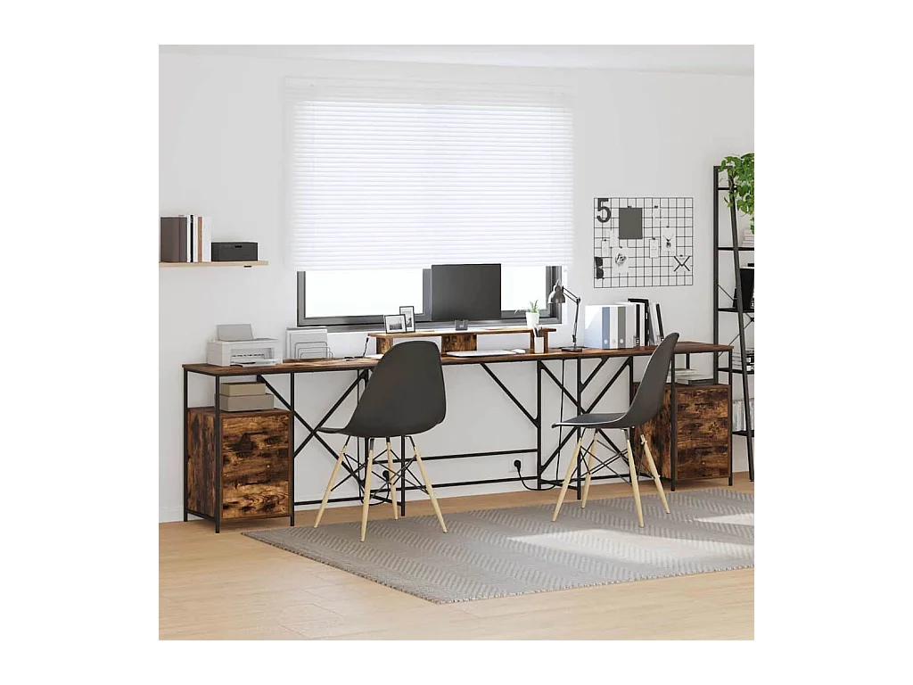 Bureau Chêne fumé 182 x 101 x 87.5 cm Bois d'ingénierie