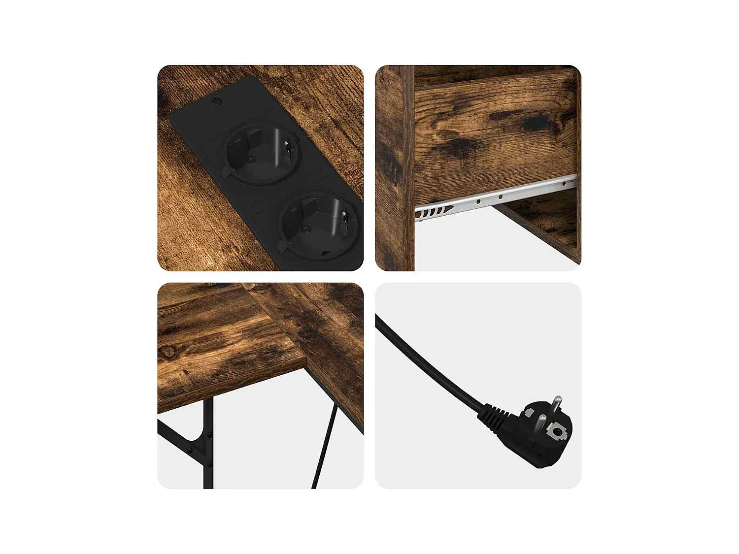 Bureau Chêne fumé 182 x 101 x 87.5 cm Bois d'ingénierie