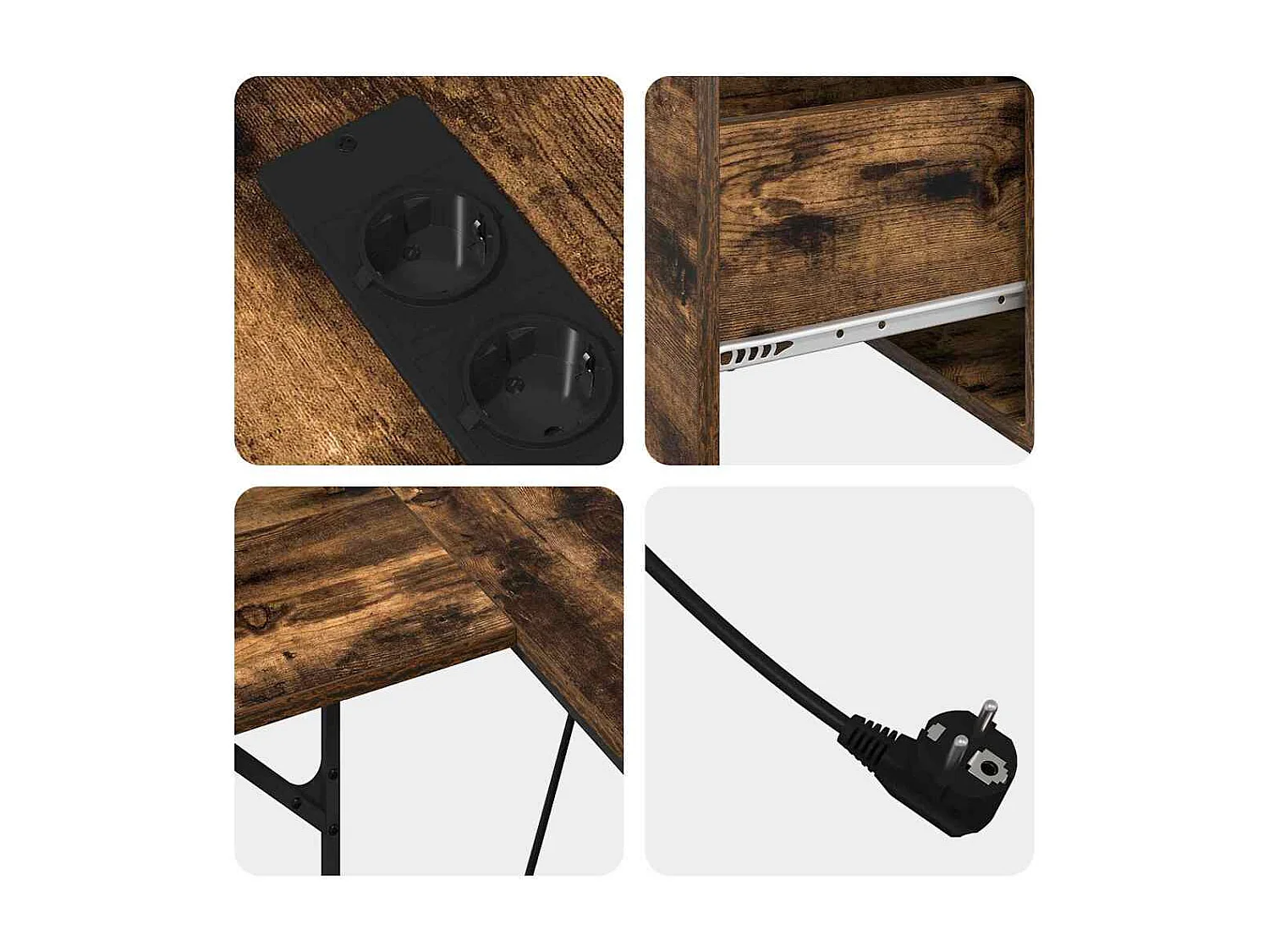 Escritorio con cajón Roble ahumado 182 x 101 x 87.5 cm