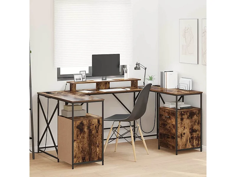 Mesa Carvalho fumado 182 x 101 x 87.5 cm Madeira processada