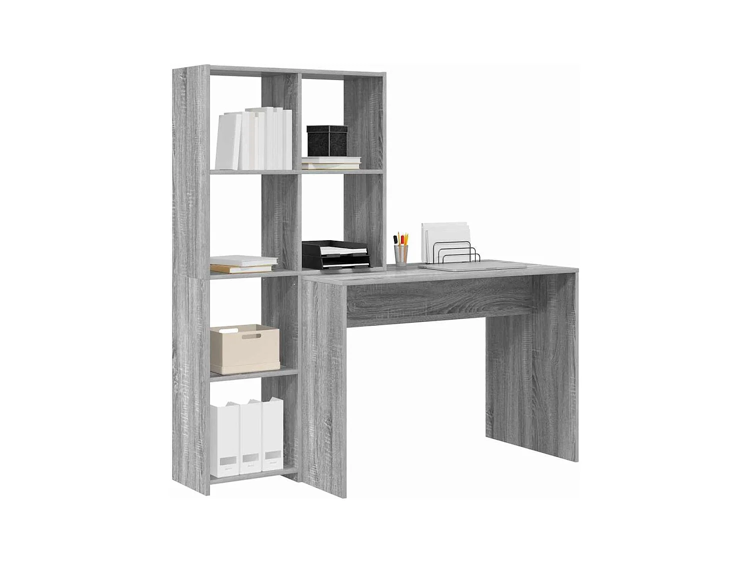 Bureau Sonoma gris 138.5 x 55 x 143 cm Bois d'ingénierie