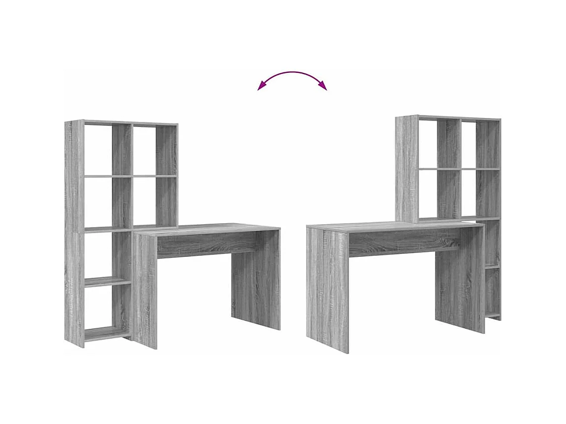 Bureau Sonoma gris 138.5 x 55 x 143 cm Bois d'ingénierie