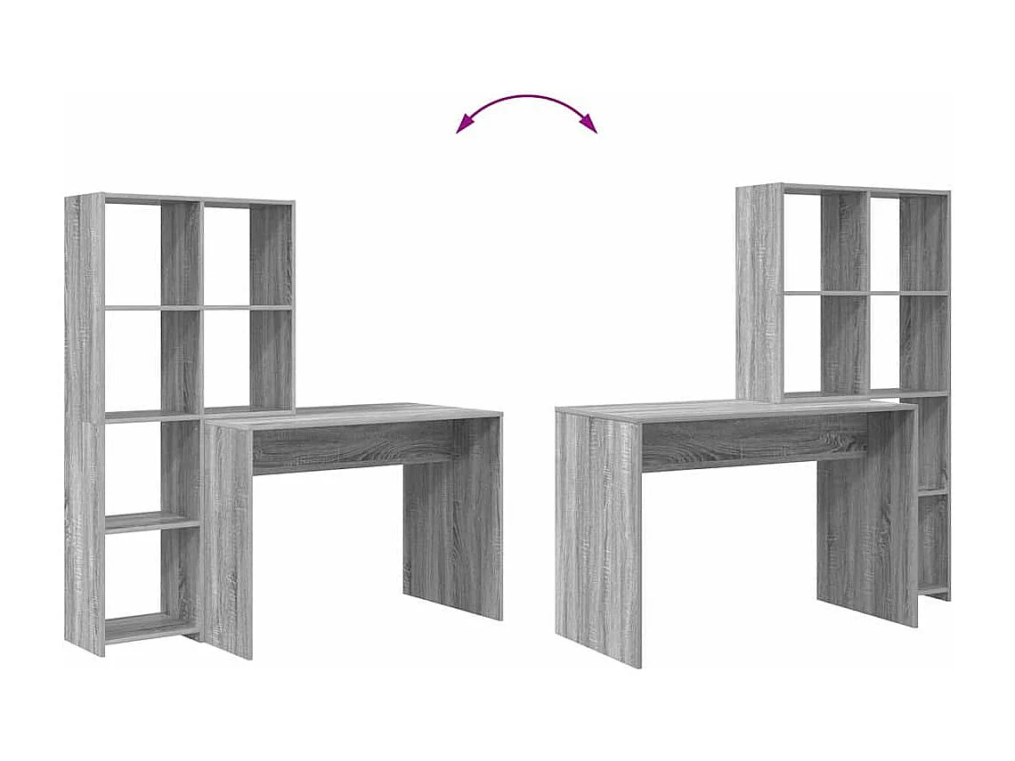 Bureau Sonoma gris 138.5 x 55 x 143 cm Bois d'ingénierie