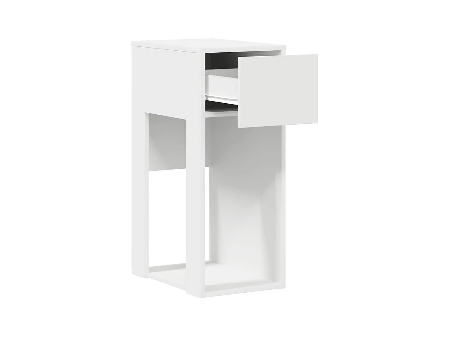 Support de tour d'ordinateur avec tiroir blanc 30x44x74 cm