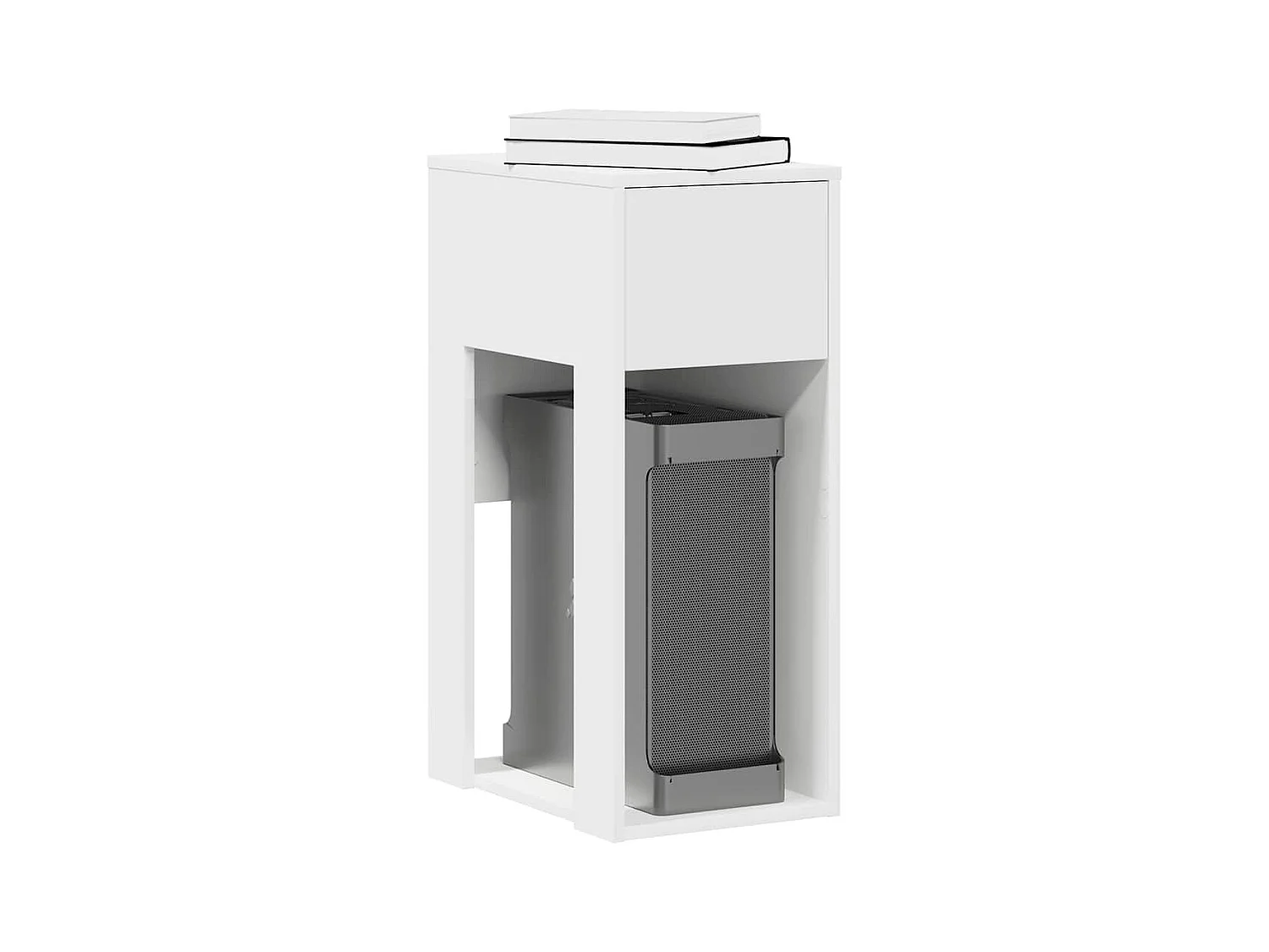 Torre de ordenador con cajón blanco 30x44x74 cm