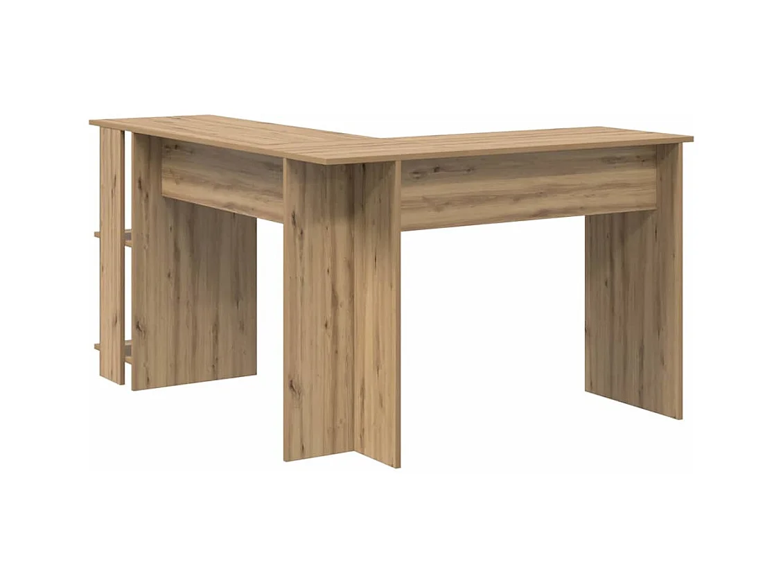 Escritorio Esquinero con Almacenamiento Roble artisan