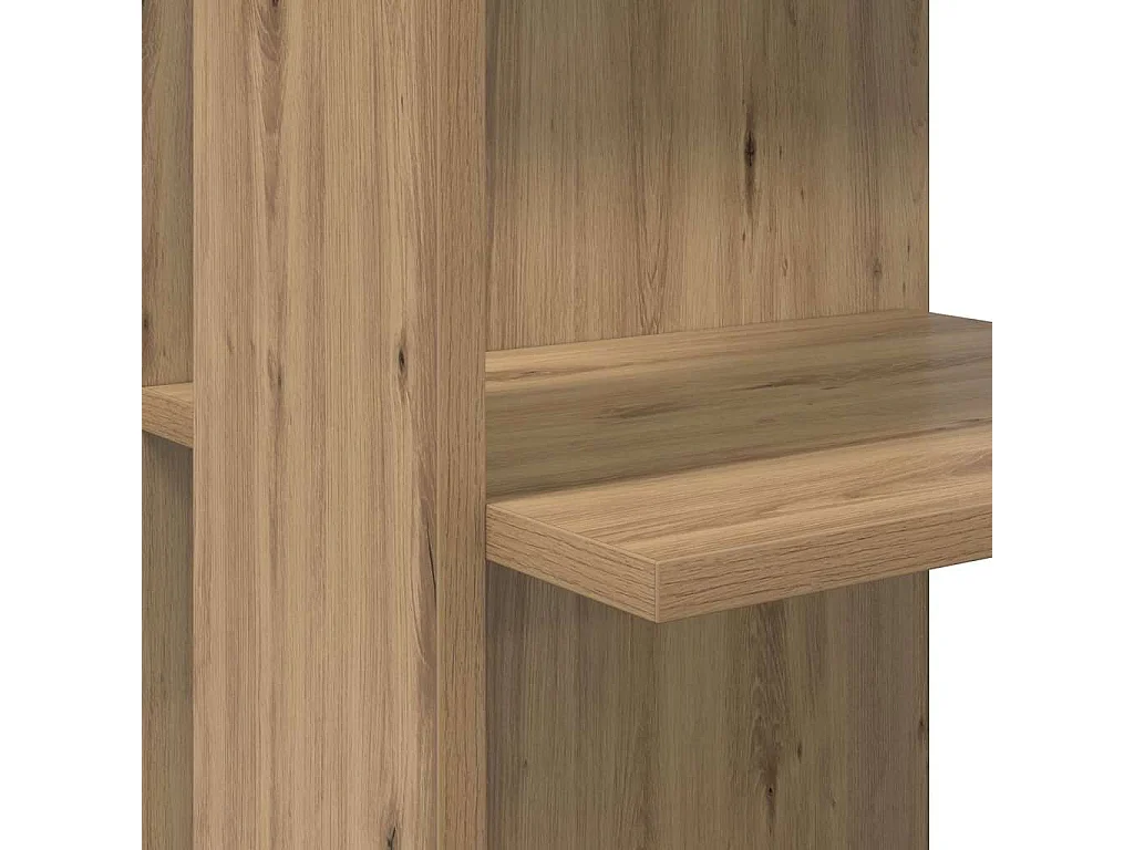 Bureau d'angle avec rangement avec étagère chêne artisanal