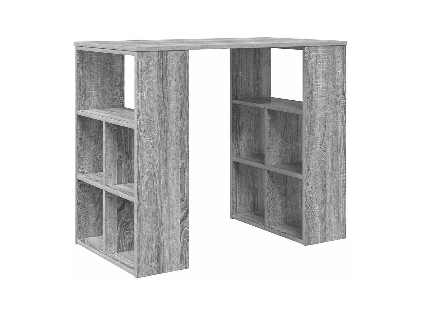 Bureau avec étagère Gris 90 x 50 x 75 cm Bois d'ingénierie