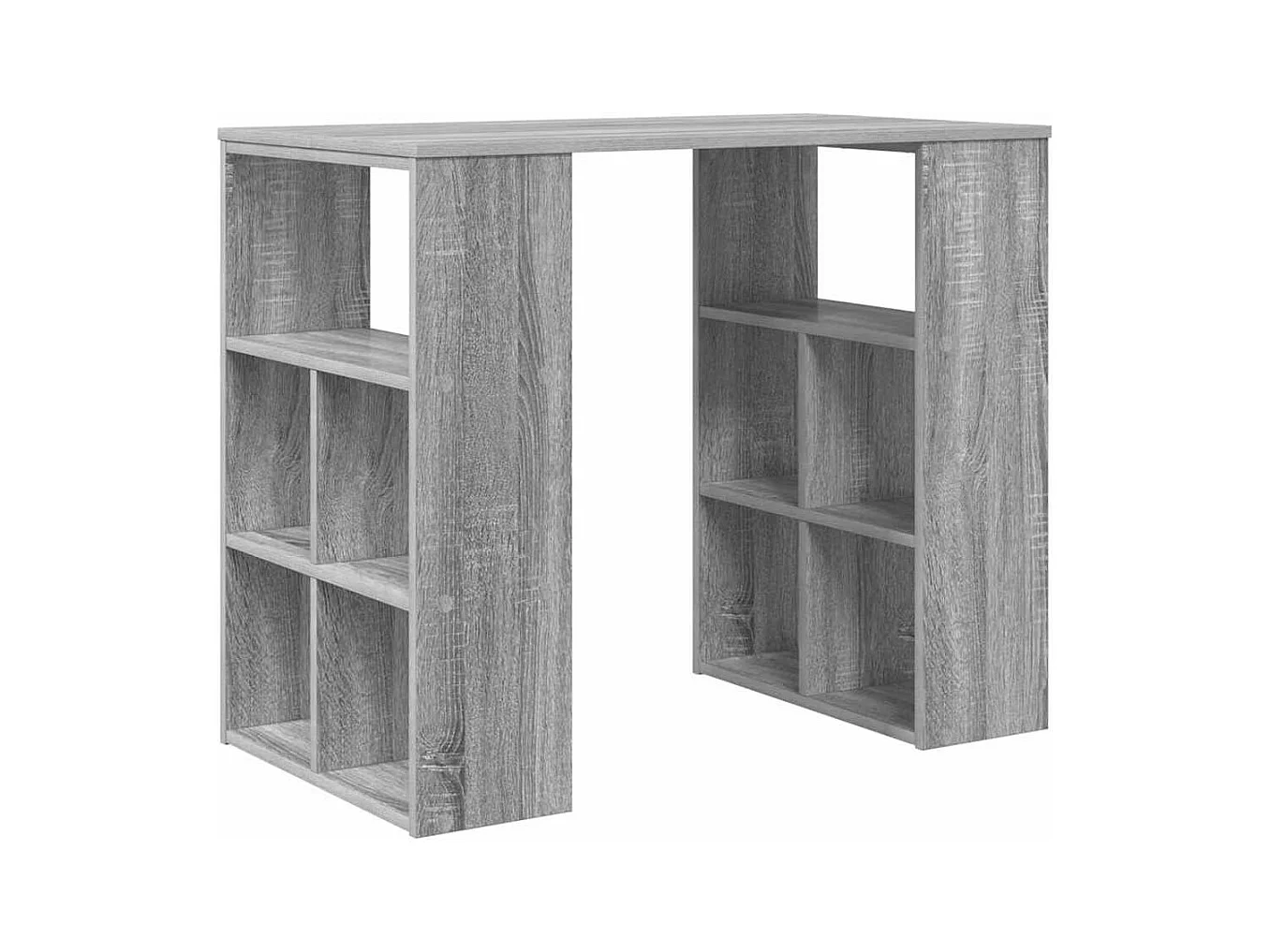 Bureau avec étagère Gris 90 x 50 x 75 cm Bois d'ingénierie