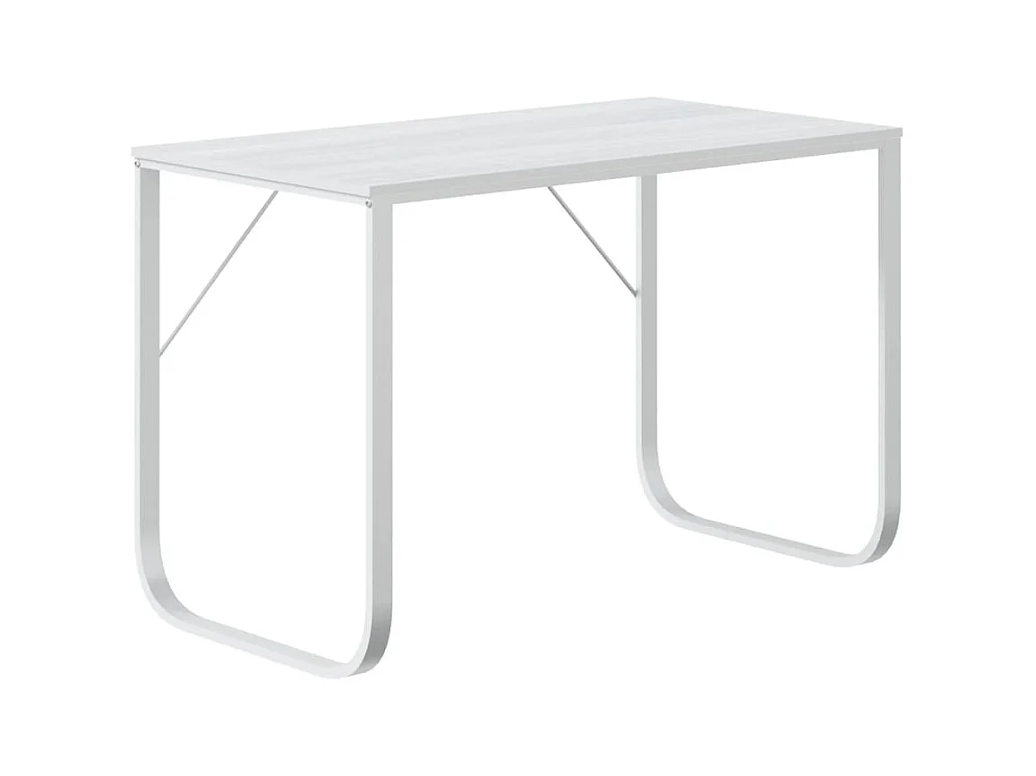 Bureau d'ordinateur Blanc 110x60x73 cm Aggloméré