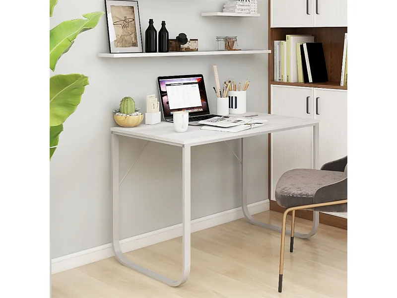 Bureau d'ordinateur Blanc 110x60x73 cm Aggloméré