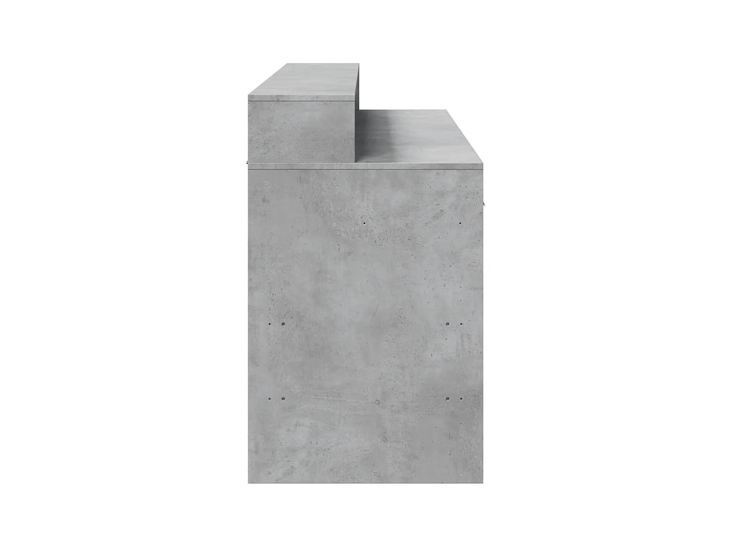 Bureau et lumières LED gris béton 140x55x91cm bois d'ingénierie