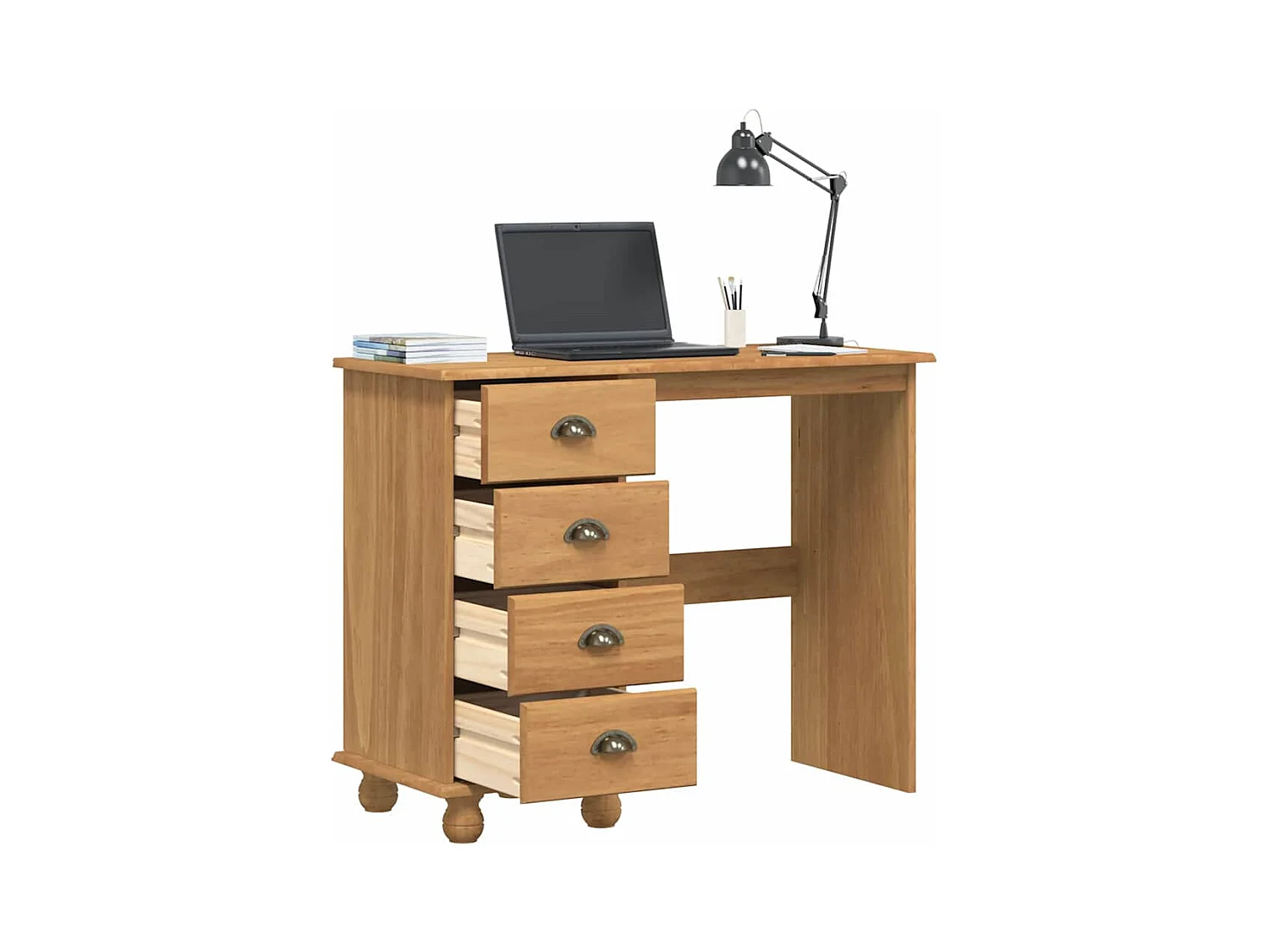 Bureau ASKIM Marron 95 x 40 x 75 cm Bois massif en pin