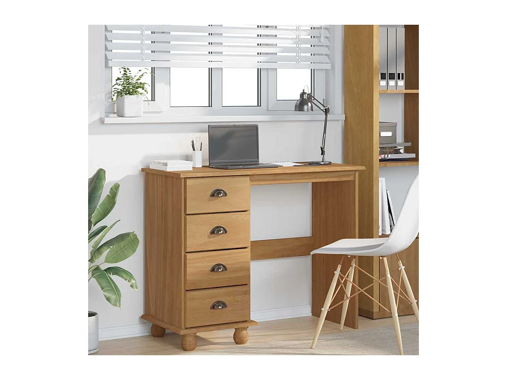 Bureau ASKIM Marron 95 x 40 x 75 cm Bois massif en pin