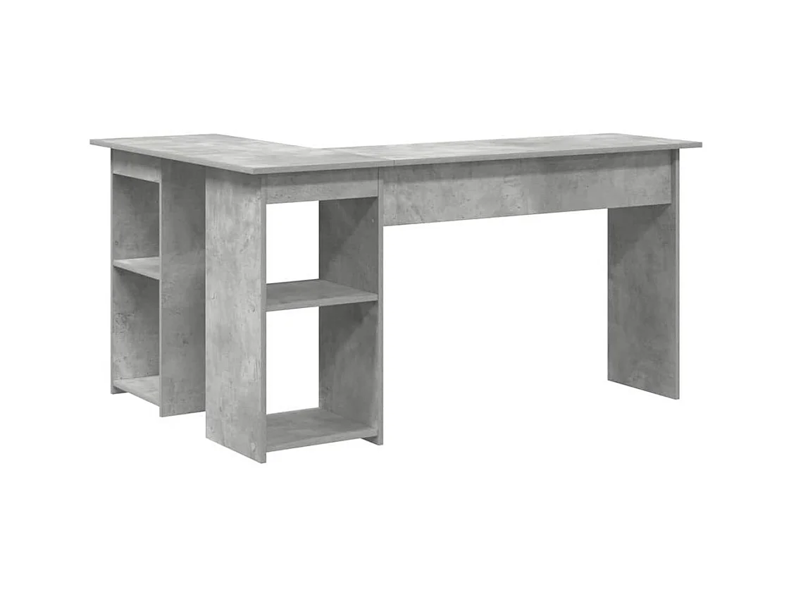 Bureau Gris béton 142 x 102 x 73 cm Bois d'ingénierie