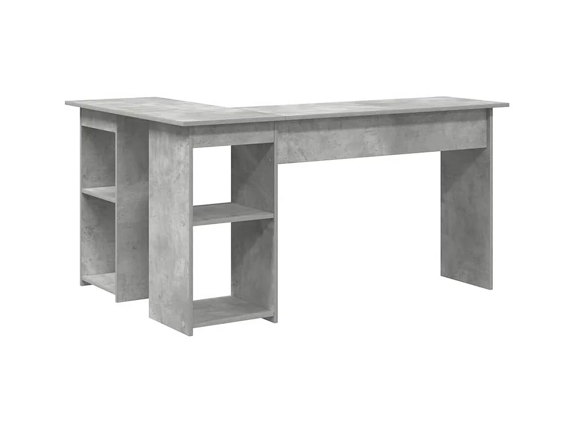 Bureau Gris béton 142 x 102 x 73 cm Bois d'ingénierie