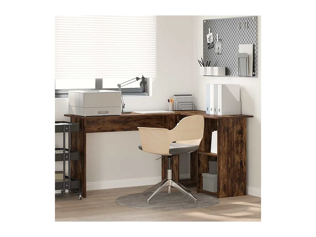 Bureau Chêne fumé 142 x 102 x 73 cm Bois d'ingénierie