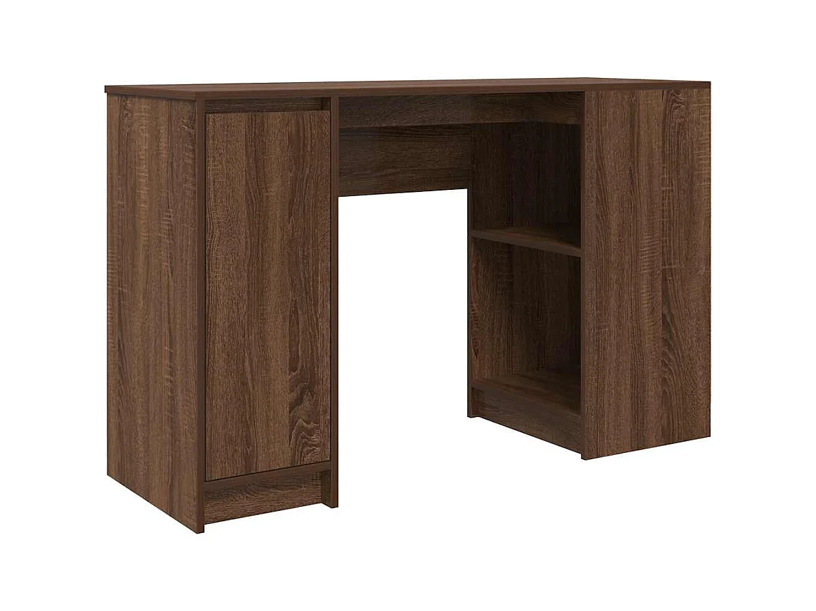 Bureau chêne marron 120x42x76 cm bois d'ingénierie