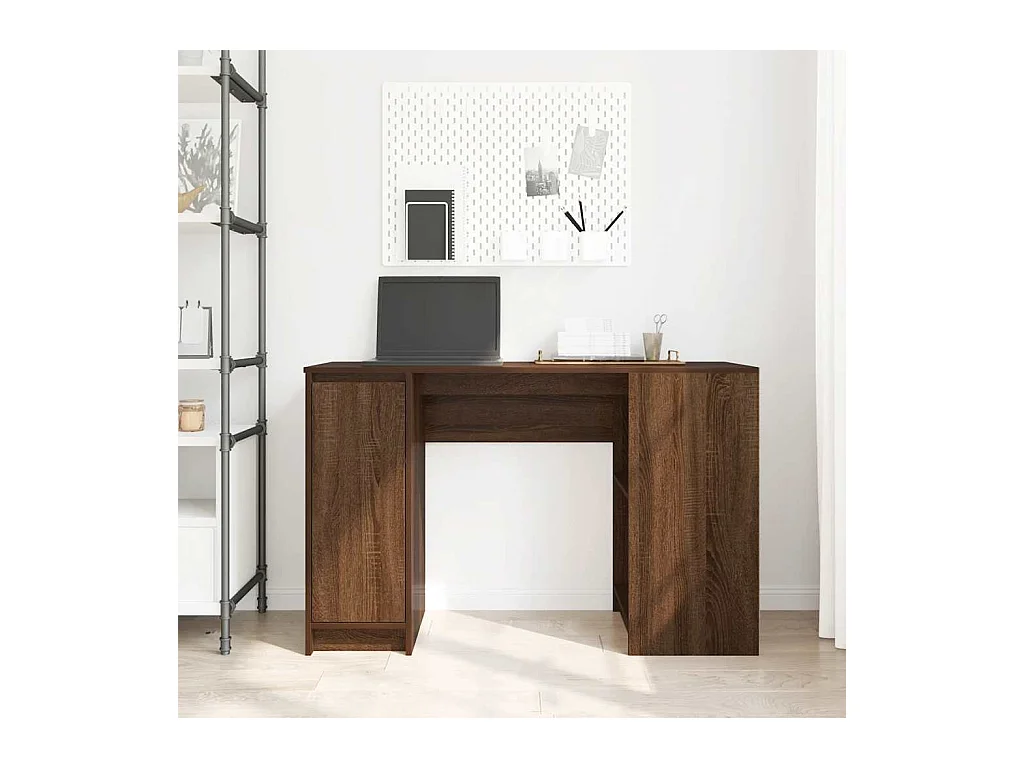 Bureau chêne marron 120x42x76 cm bois d'ingénierie