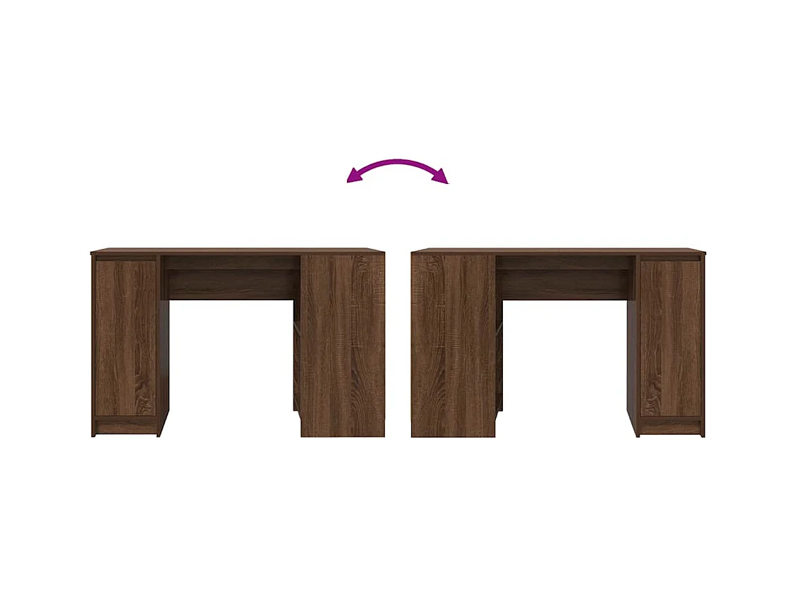 Bureau chêne marron 120x42x76 cm bois d'ingénierie