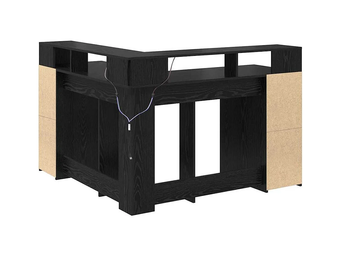 Escritorio Roble negro 130 x 130 x 91 cm Madera contrachapada