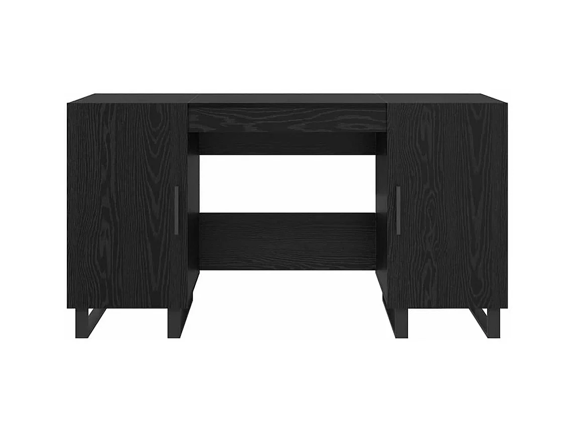 Bureau avec porte Chêne noir 140 x 50 x 75 cm Bois d'ingénierie
