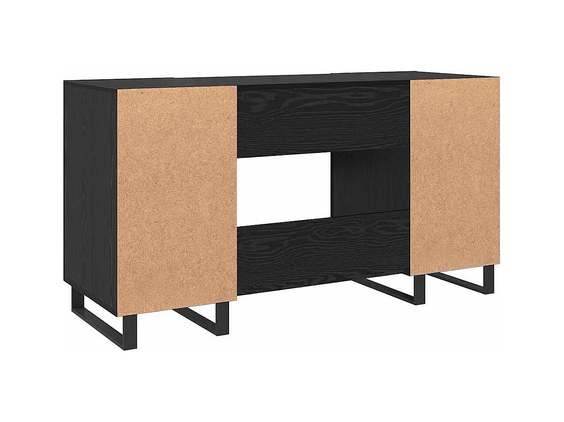 Bureau avec porte Chêne noir 140 x 50 x 75 cm Bois d'ingénierie