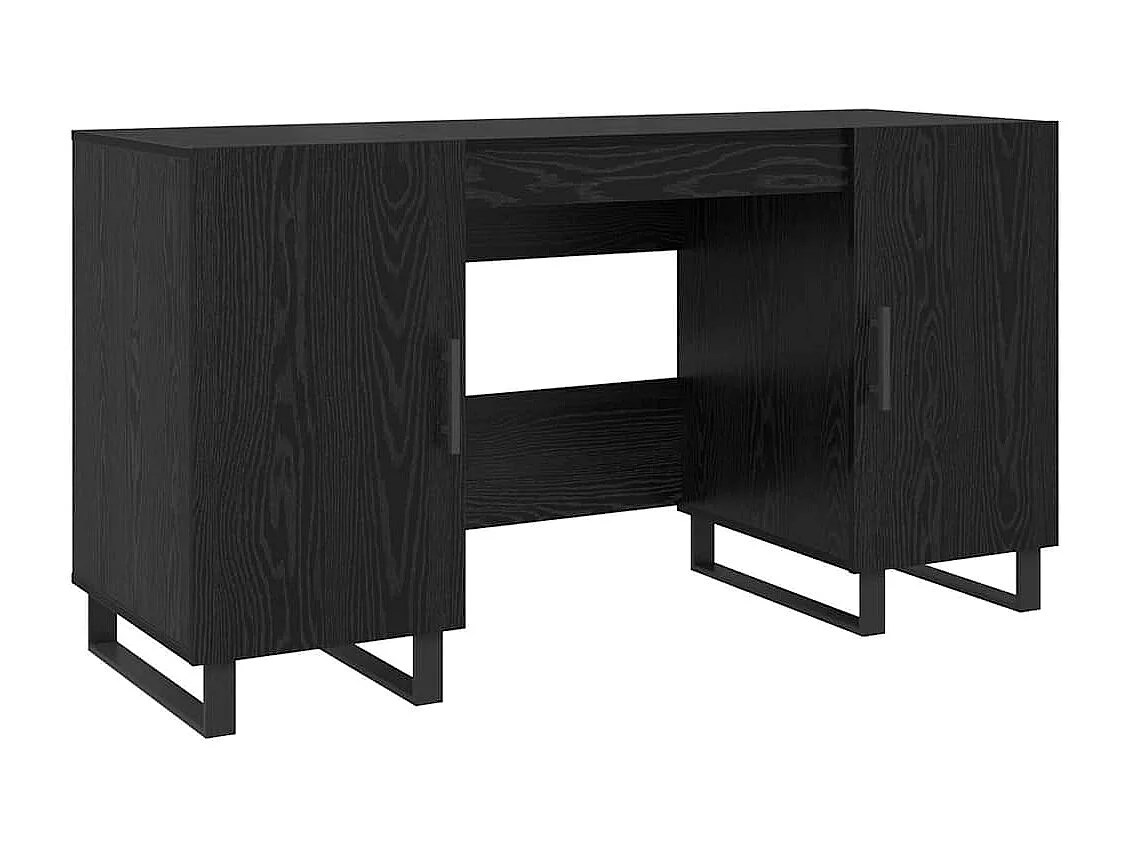 Bureau avec porte Chêne noir 140 x 50 x 75 cm Bois d'ingénierie