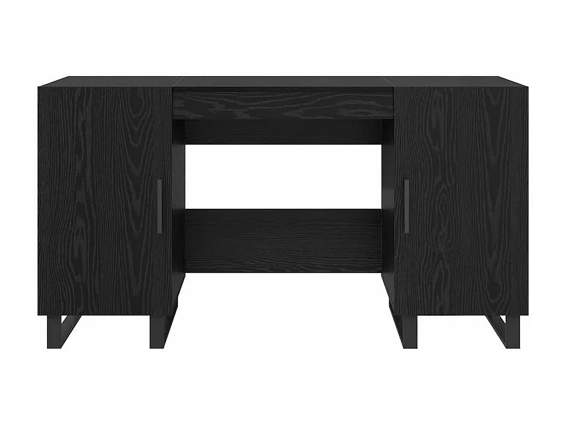 Bureau avec porte Chêne noir 140 x 50 x 75 cm Bois d'ingénierie