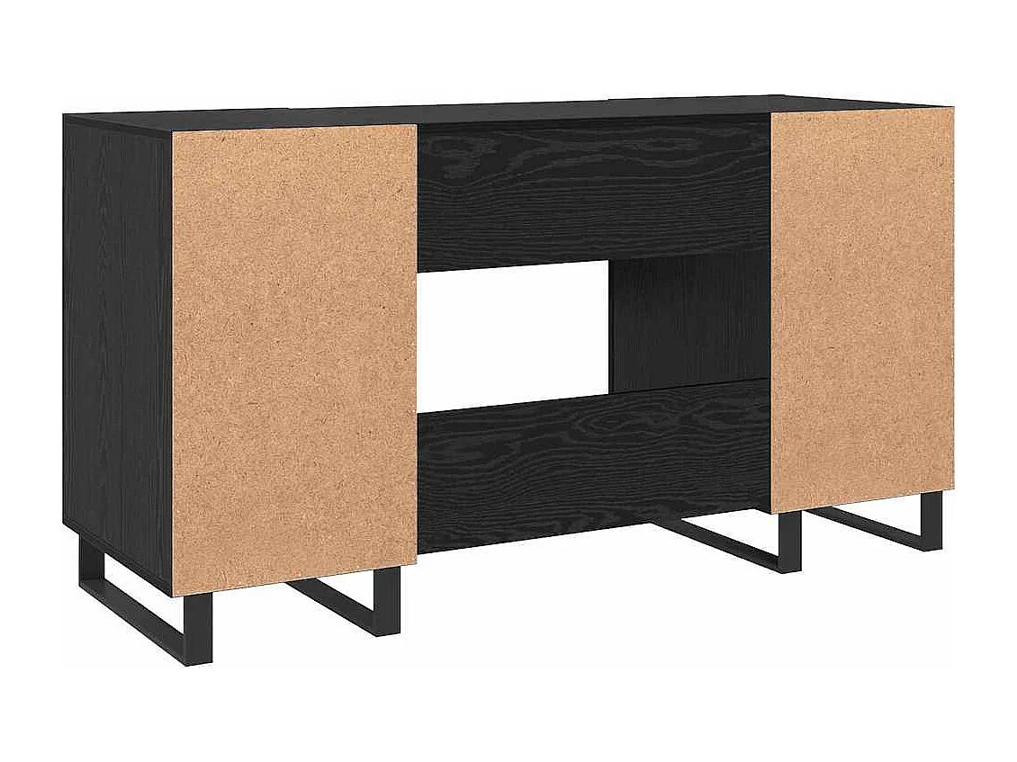 Bureau avec porte Chêne noir 140 x 50 x 75 cm Bois d'ingénierie