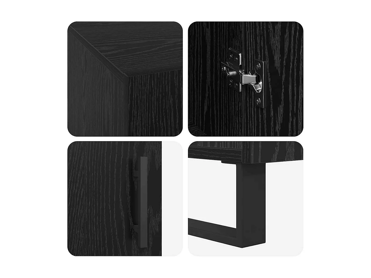 Bureau avec porte Chêne noir 140 x 50 x 75 cm Bois d'ingénierie