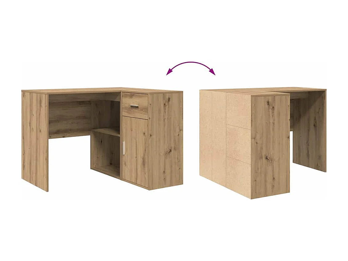 Secretária de canto carvalho artisiano 102 x 50 x 75 cm