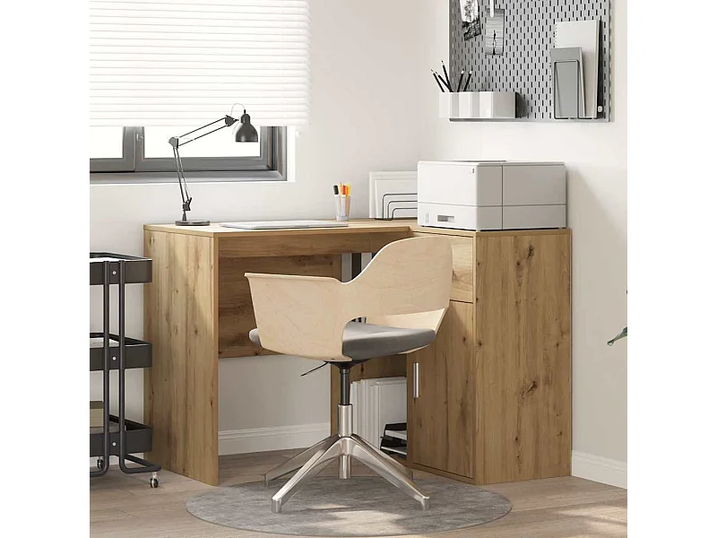 Bureau d'angle avec tiroir chêne artisanal 102 x 50 x 75 cm