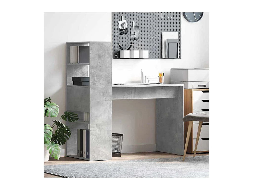 Bureau Gris béton 113 x 54 x 120 cm Bois d'ingénierie