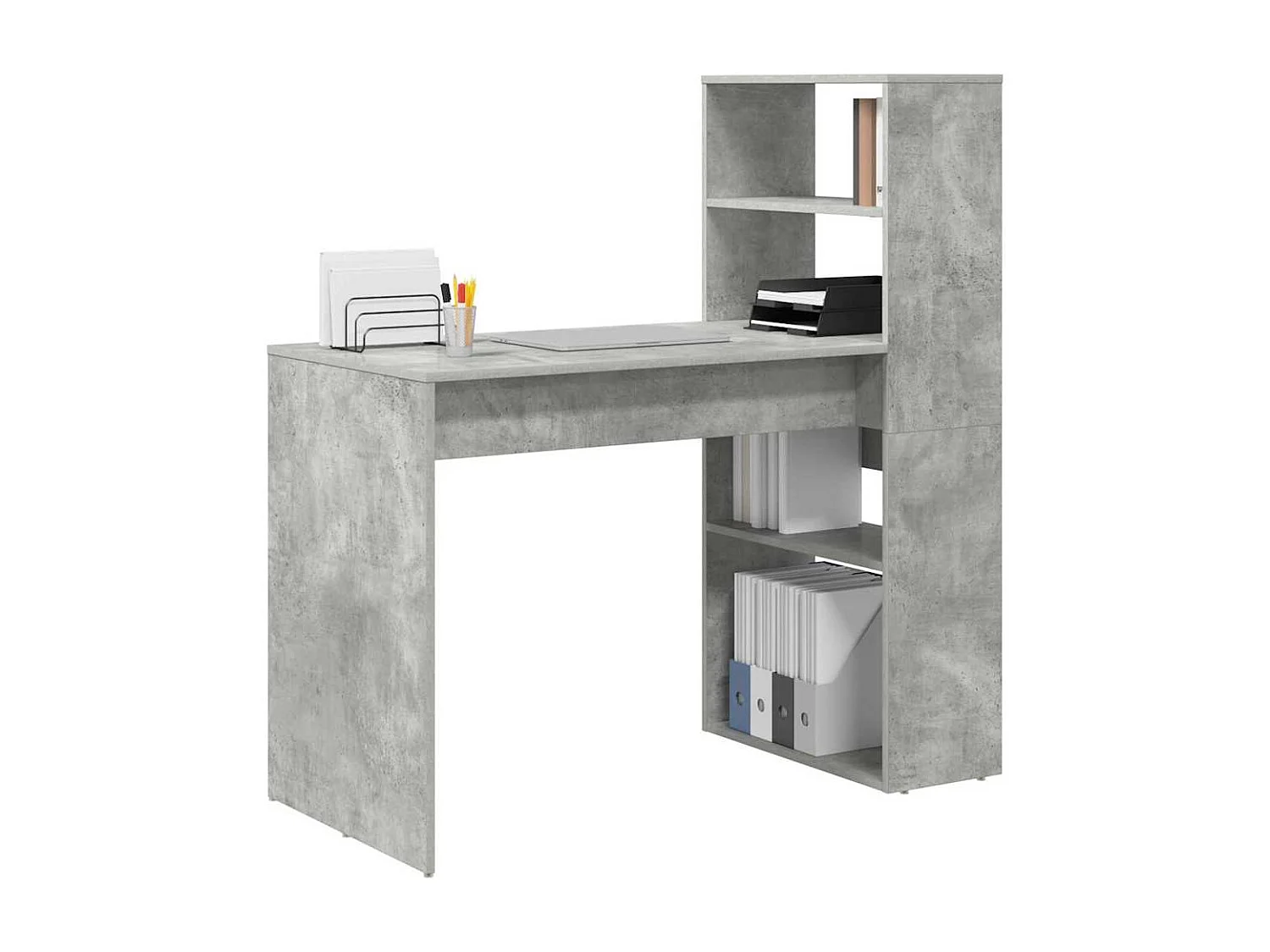 Bureau Gris béton 113 x 54 x 120 cm Bois d'ingénierie