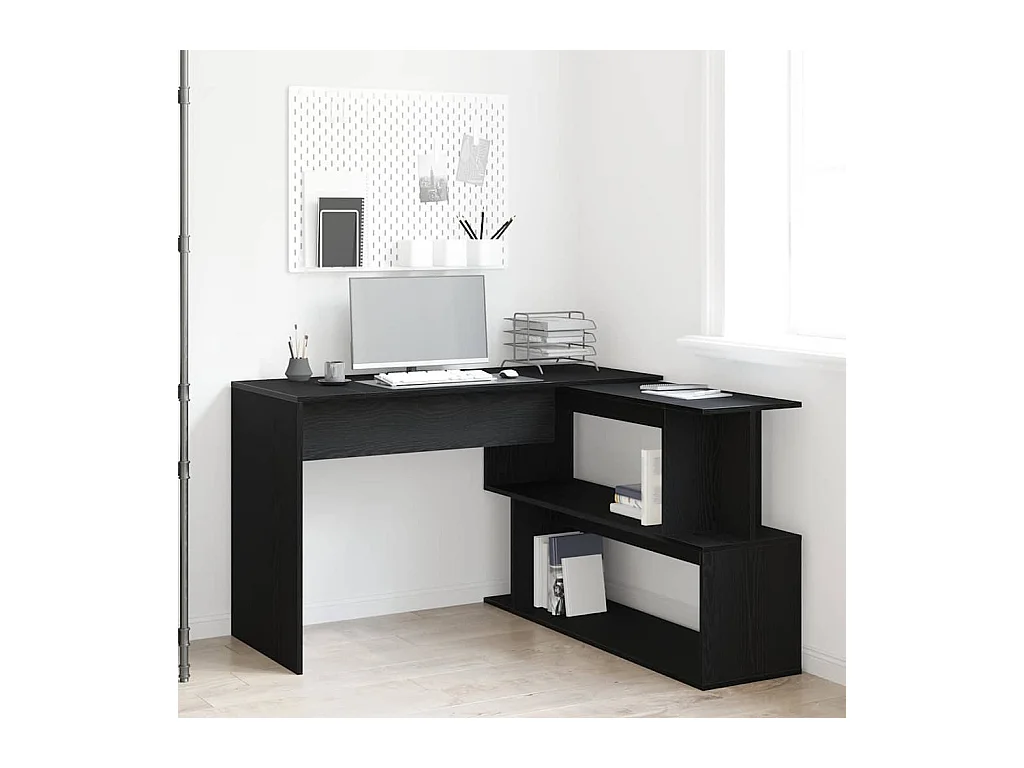 Escritorio Roble negro 200 x 50 x 76 cm Madera contrachapada