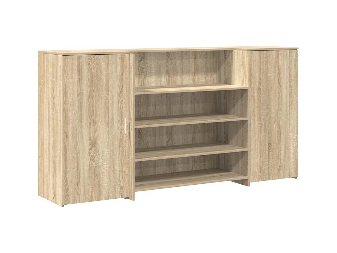 Bureau réception chêne sonoma 200x50x103,5 cm bois d'ingénierie