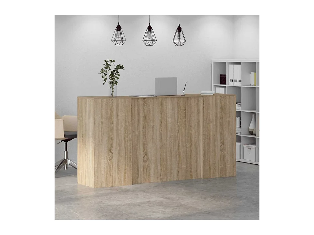Bureau réception chêne sonoma 200x50x103,5 cm bois d'ingénierie