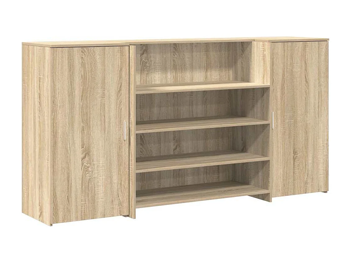 Bureau réception chêne sonoma 200x50x103,5 cm bois d'ingénierie