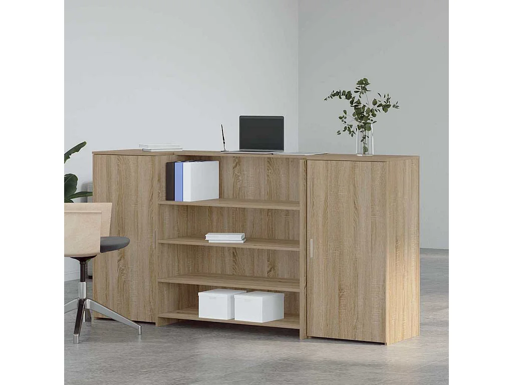 Bureau réception chêne sonoma 200x50x103,5 cm bois d'ingénierie