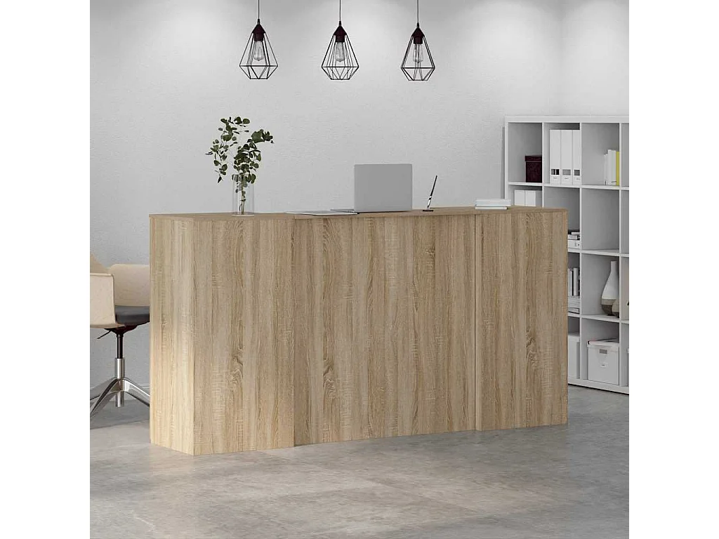 Bureau réception chêne sonoma 200x50x103,5 cm bois d'ingénierie