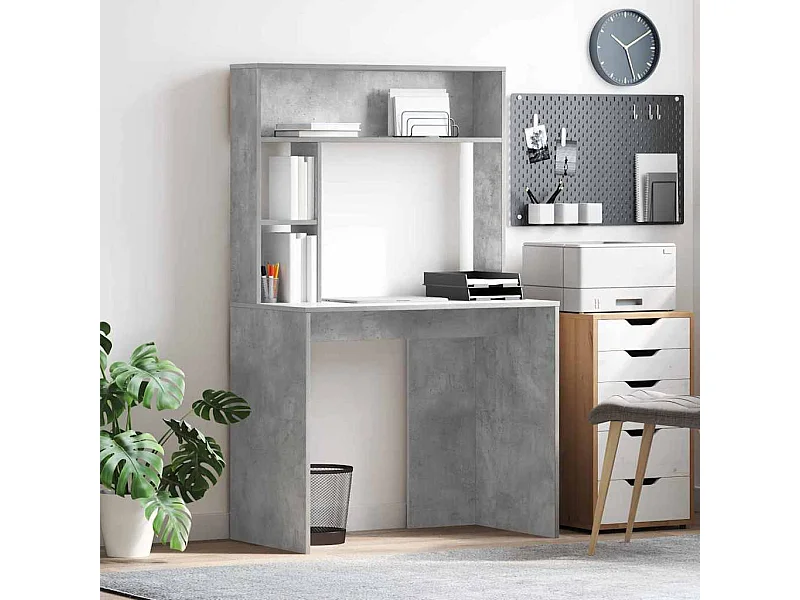 Mesa Cinzento cimento 91 x 50 x 149 cm Madeira processada