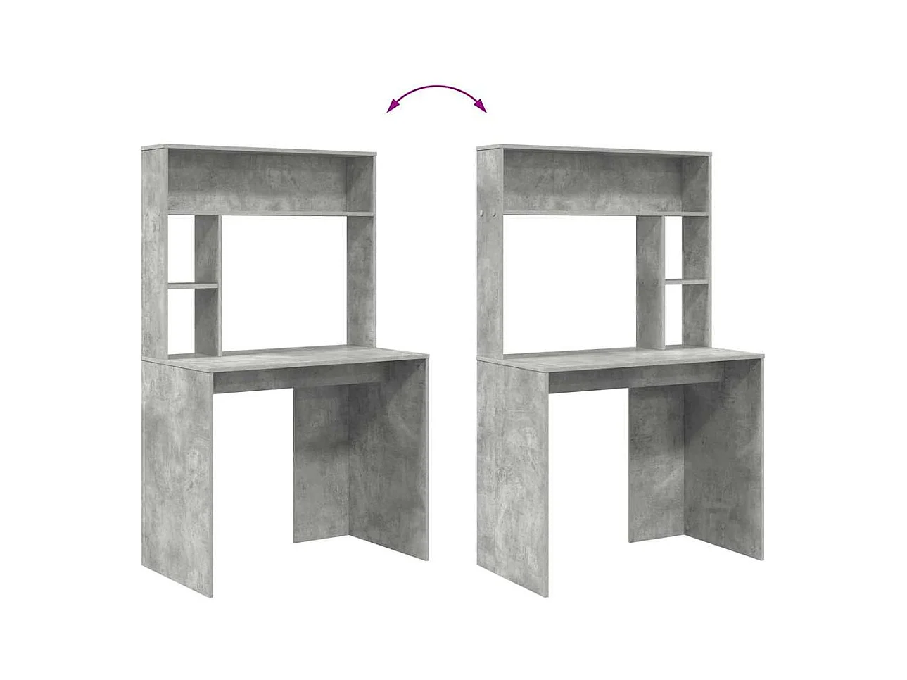 Bureau Gris béton 91 x 50 x 149 cm Bois d'ingénierie