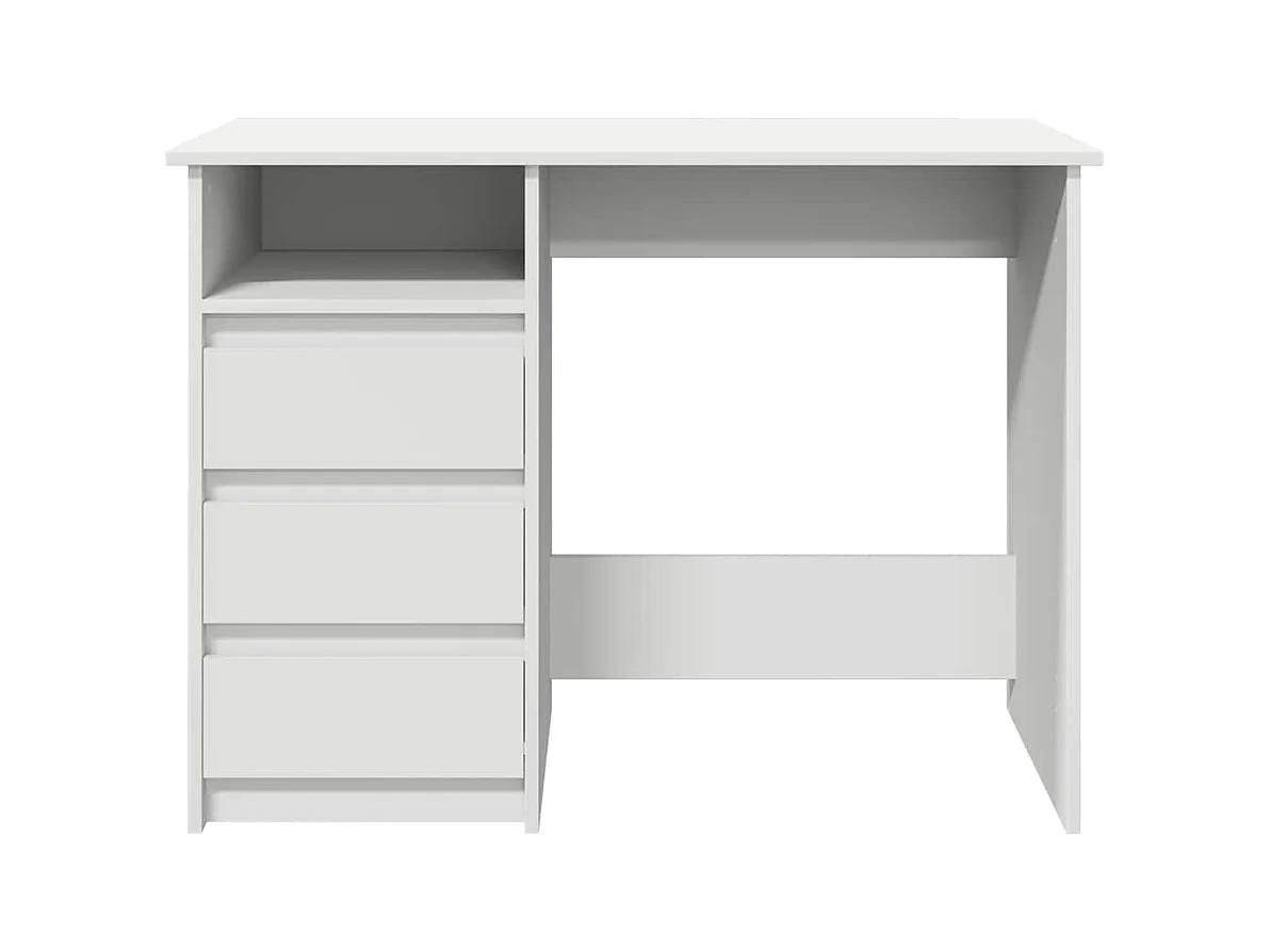 Bureau blanc 102x50x75 cm bois d'ingénierie